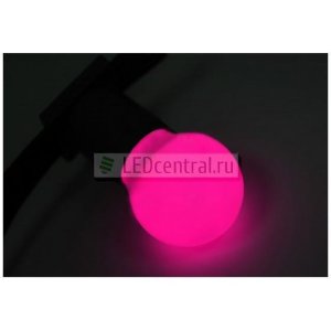 Лампа шар LED е27 DIA 45, 6 розовых светодиодов, эффект лампы накаливания