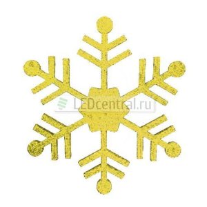 Елочная фигура "Снежинка классическая", 66 см, цвет золотой