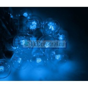 Готовый набор: Гирлянда "LED Galaxy Bulb String", 30 ламп, 10 м, в лампе 6 LED, цвет синий, провод черный каучуковый, влагостойкая IP54