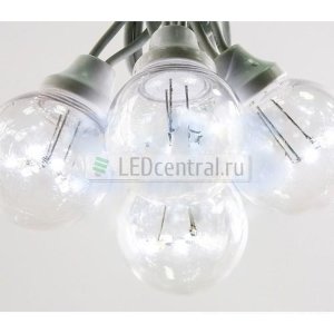 Готовый набор: Гирлянда "LED Galaxy Bulb String", 30 ламп, 10 м, в лампе 6 LED, цвет белый, провод черный каучуковый, влагостойкая IP54