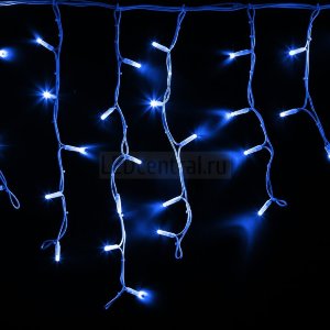Гирлянда Айсикл (бахрома) светодиодный, 4,0 х 0,6 м, белый провод "КАУЧУК", 230 В, диоды синие, 128 LED