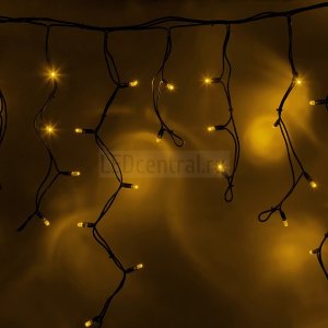 Гирлянда Айсикл (бахрома) светодиодный, 5,6х0,9м, черный провод "КАУЧУК", 220В, диоды желтые, LUX