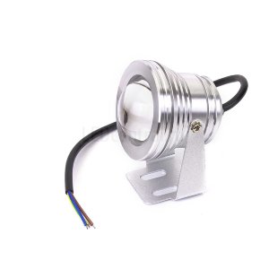 Светодиодный прожектор круглый V91 (10W, 12V, warm white, стальной)