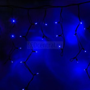 Гирлянда Айсикл (бахрома) светодиодный, 3, 2 х 0, 9 м, черный провод "КАУЧУК", 230 В, диоды синие, 120 LED