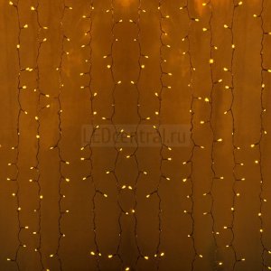 Гирлянда "Светодиодный Дождь" 2x0,8м, прозрачный провод, 230 В, диоды Желтые, 160 LED