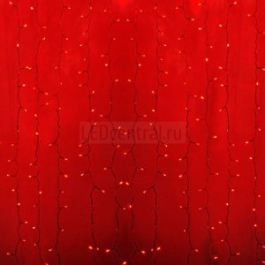 Гирлянда "Светодиодный Дождь" 2x0,8м, прозрачный провод, 230 В, диоды Красные, 160 LED