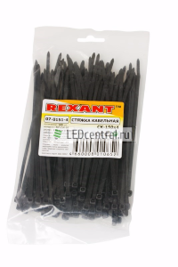 Хомут nylon 4.0 х 250 мм 100 шт черный Rexant