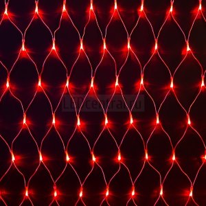 Гирлянда "Сеть" 2х1, 5м, свечение с динамикой, прозрачный ПВХ, 288 LED, 230 В, цвет: Красный