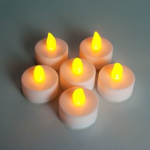 Набор декоративных свечей FL077 c янтарной LED подсветкой, 6 шт