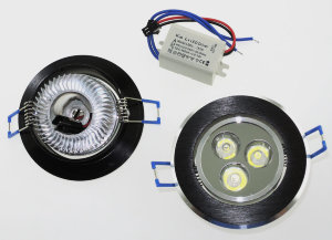 Светодиодный светильник Spot-SK-3W (220V, 3W, черное обрамление, круглый)
