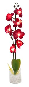 Декоративный цветок с LED подсветкой PL307 Орхидея в вазе, малиновый