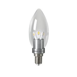Светодиодная лампа свеча прозрачная 3.3W