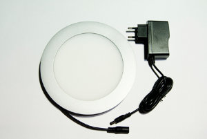 Сверхтонкий светодиодный серый круглый светильник IntraLED Downlight 180*180*23 10 Ватт Холодный бел