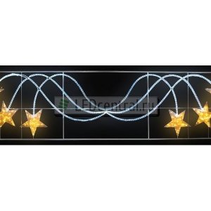 Световое панно "Брызги звезд" 400*100см, 360 светодиодов 24м дюралайта