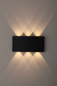 Настенный светильник декоративный, светодиодный 6*1W, ip54, черный