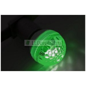 Лампа строб E27, D50mm, зеленая LUX