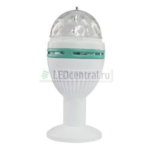 Диско-лампа светодиодная е27, подставка с цоколем е27 в комплекте, 220В, LUX