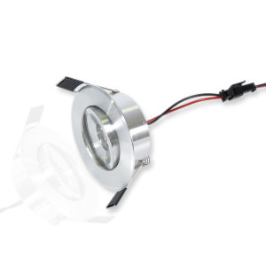 Светодиодный светильник SPOT-SP67-1W (220V, 1W, серебристое обрамление, круглый)