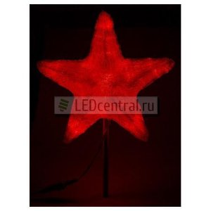 Акриловая светодиодная фигура "Звезда" 30см, 45 светодиодов, красная, LUX