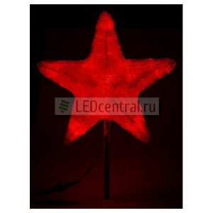 Акриловая светодиодная фигура "Звезда" 50см, 160 светодиодов, красная, LUX