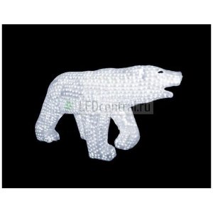 Акриловая светодиодная фигура "Белый медведь" 100х175см, 3872 светодиода, IP 44, понижающий трансформатор в комплекте, LUX