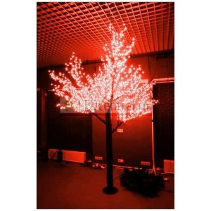 Светодиодное дерево "Сакура", высота 1,5м, диаметр кроны 1,8м, красные светодиоды, IP 54, понижающий трансформатор в комплекте, LUX