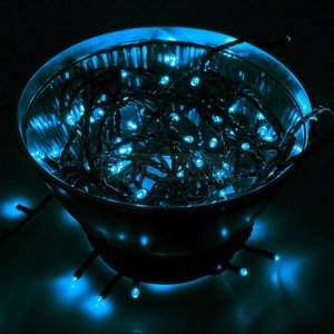 Гирлянда "Твинкл Лайт" 10 м, черный провод, 100 диодов, цвет синий