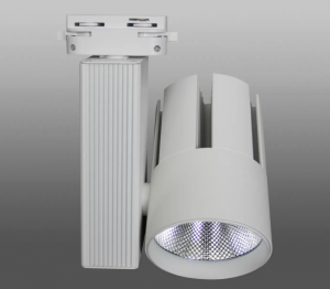 Трековый светодиодный светильник 40W, 4100K, однофазный, белый корпус