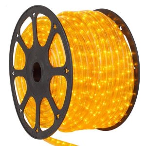 Дюралайт светодиодный, постоянное свечение(2W), желтый, 220В, диаметр 13 мм, бухта 100м, LUX