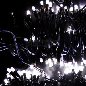 Гирлянда "Дюраплей LED" 20м 200 LED черный провод, мерцающий "Flashing" (каждый 5-й диод), диоды БЕЛЫЕ LUX