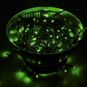 Гирлянда "Твинкл Лайт" 10 м, черный провод, 100 диодов, цвет зеленый
