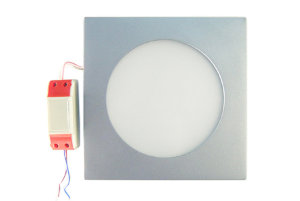 Сверхтонкий светодиодный серый квадратный светильник IntraLED Downlight 180*180*23 10 Ватт Холодный 