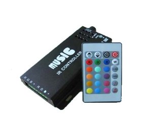 RGB-аудиоконтроллер Music IR-120 (12V, 120 W, IR-ДУ,24 кнопки)