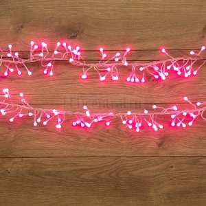 Гирлянда "Мишура LED" 3 м 288 диодов, цвет розовый