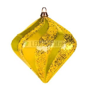 Елочная фигура "Алмаз", 15 см, цвет золотой