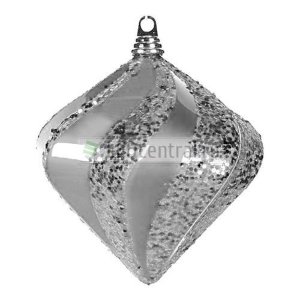 Елочная фигура "Алмаз", 15 см, цвет серебряный