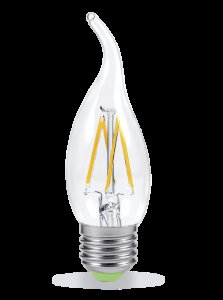 Лампа светодиодная LED-СВЕЧА НА ВЕТРУ-PREMIUM 5Вт 160-260В Е27 450Лм прозрачная ASD
