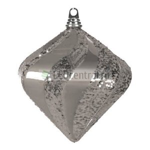Елочная фигура "Алмаз", 25 см, цвет серебряный