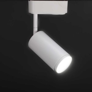 Светодиодный светильник трековый 220V, 10W, однофазный, белый корпус