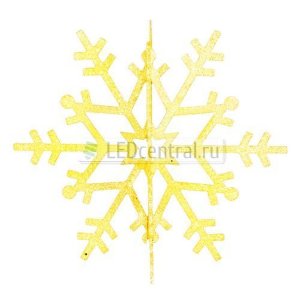 Елочная фигура "Снежинка резная 3D", 31 см, цвет золотой